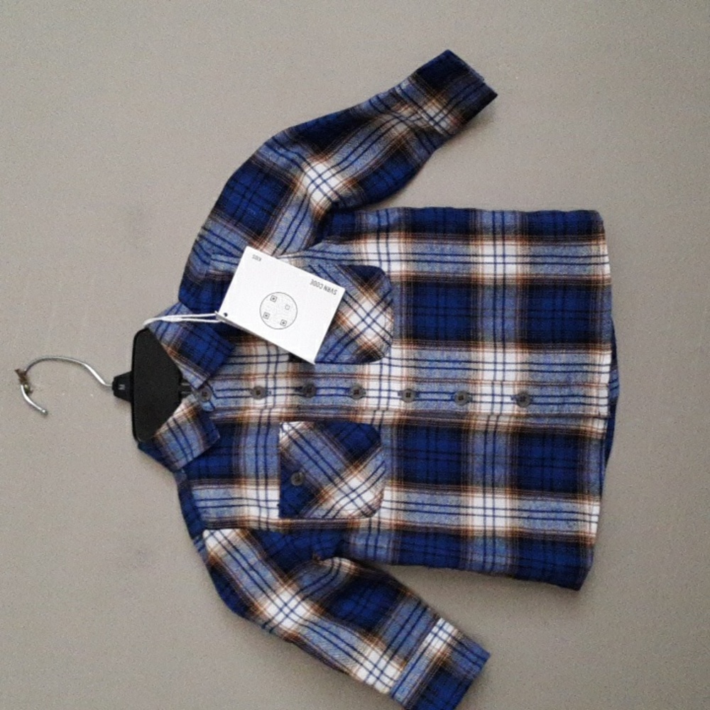 Boys SVRN CODE Plaid Button Down Shirt